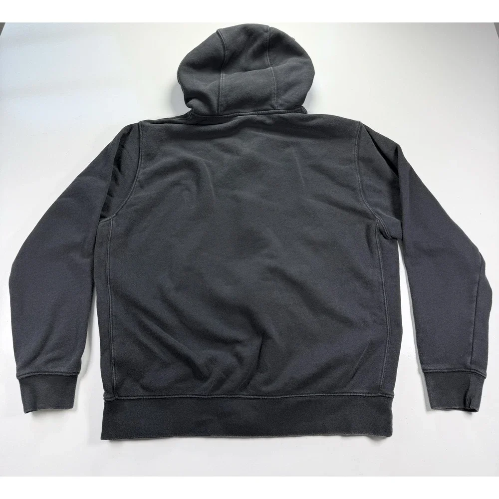 Nike Full Zip Hoodie Sweatshirt Mens L Black Embroidered Logo Y2K Heavyweight